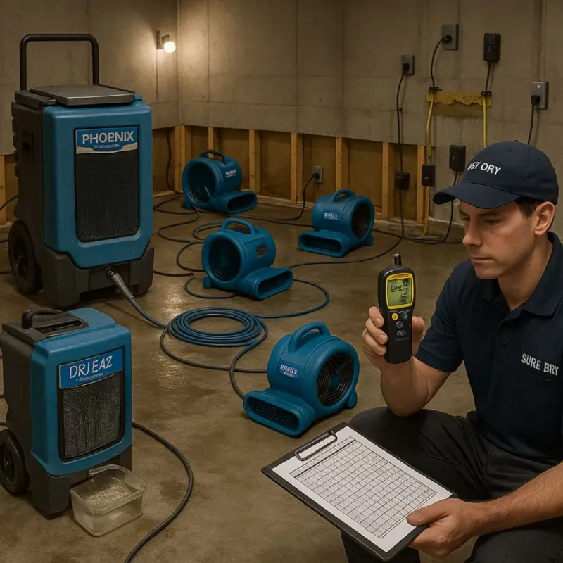 Structural Drying and Dehumidification process in Lincoln, ME